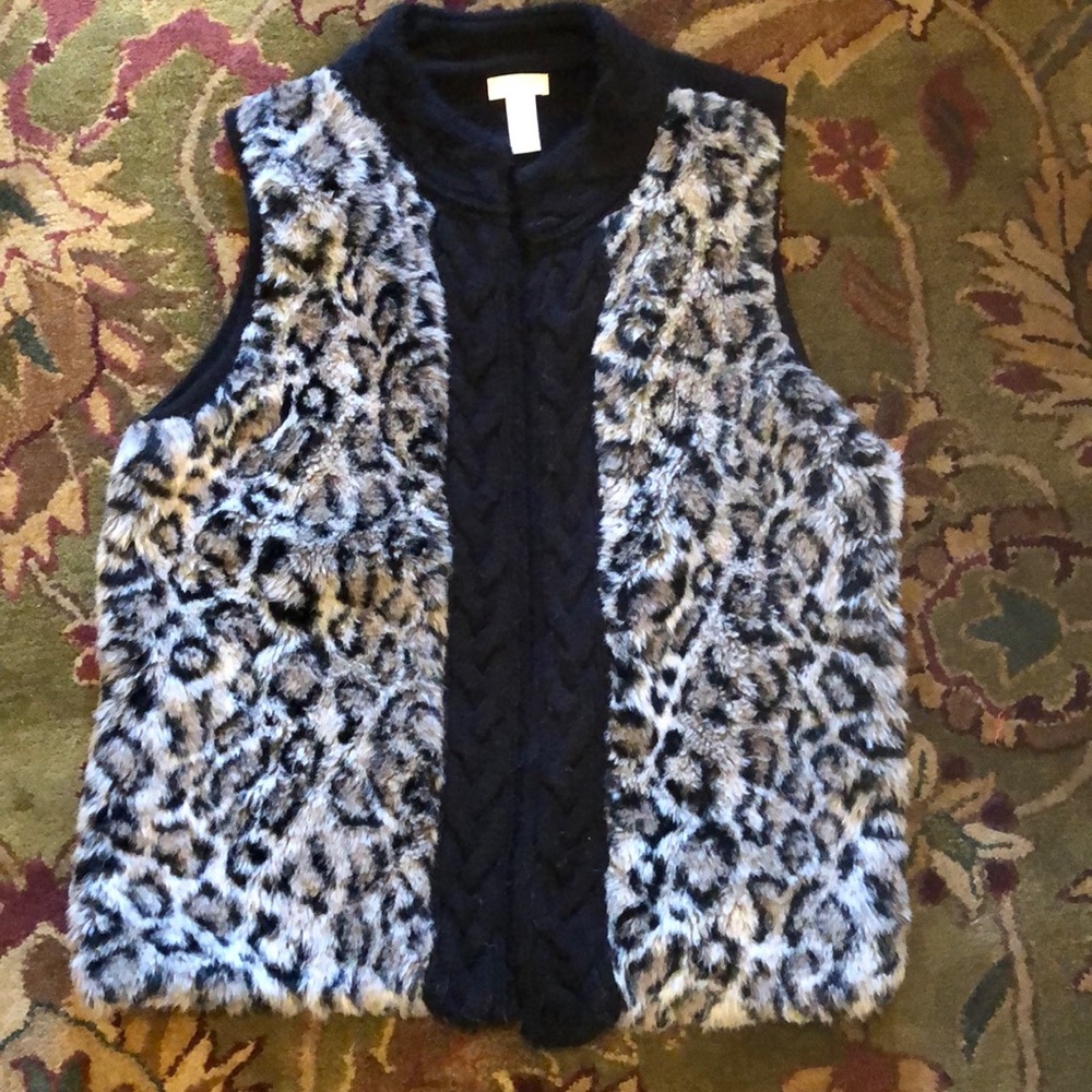 CHICO’S Animal Print Sweater Vest